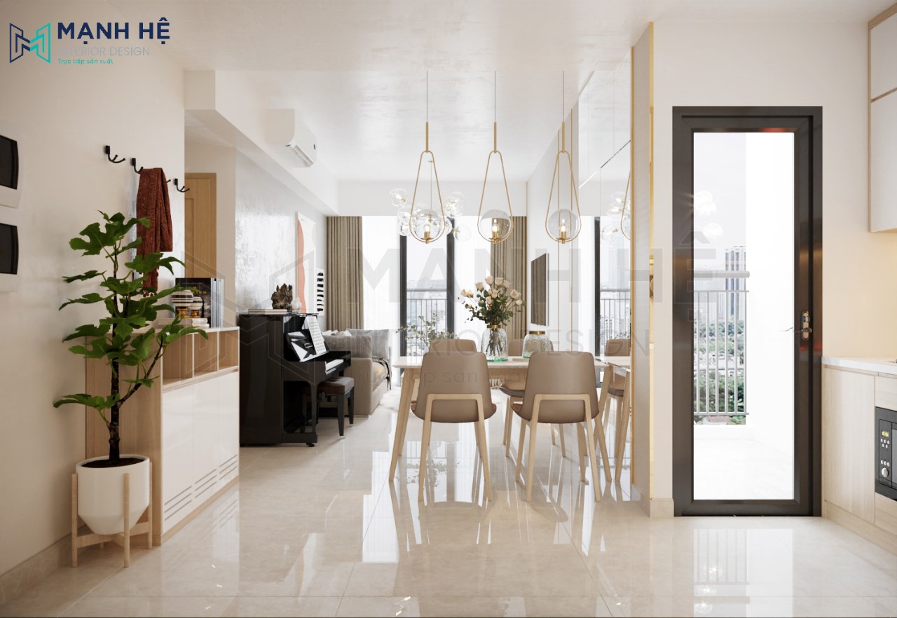 không gian nội thất phòng khách bếp
