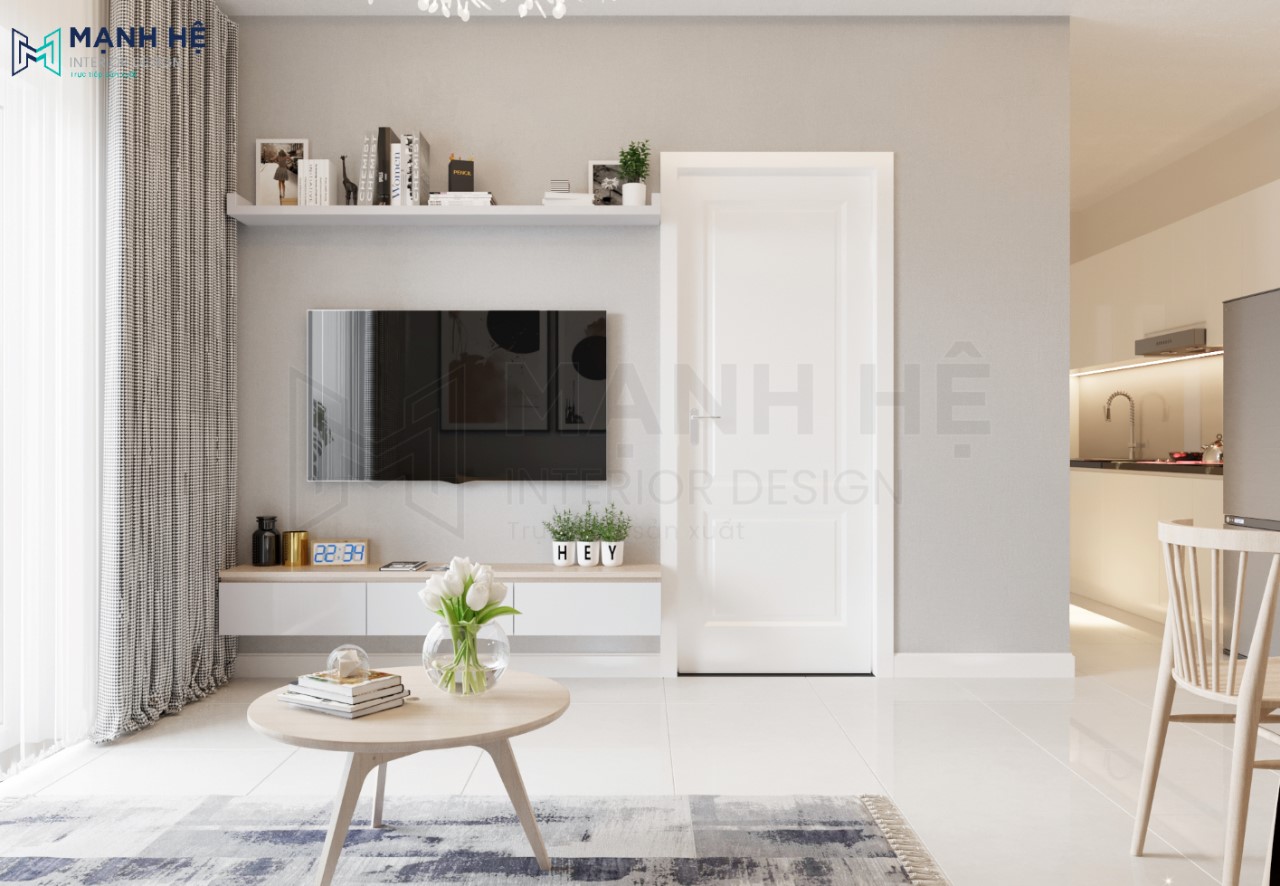 Kệ tivi treo tường phòng khách nhỏ gọn