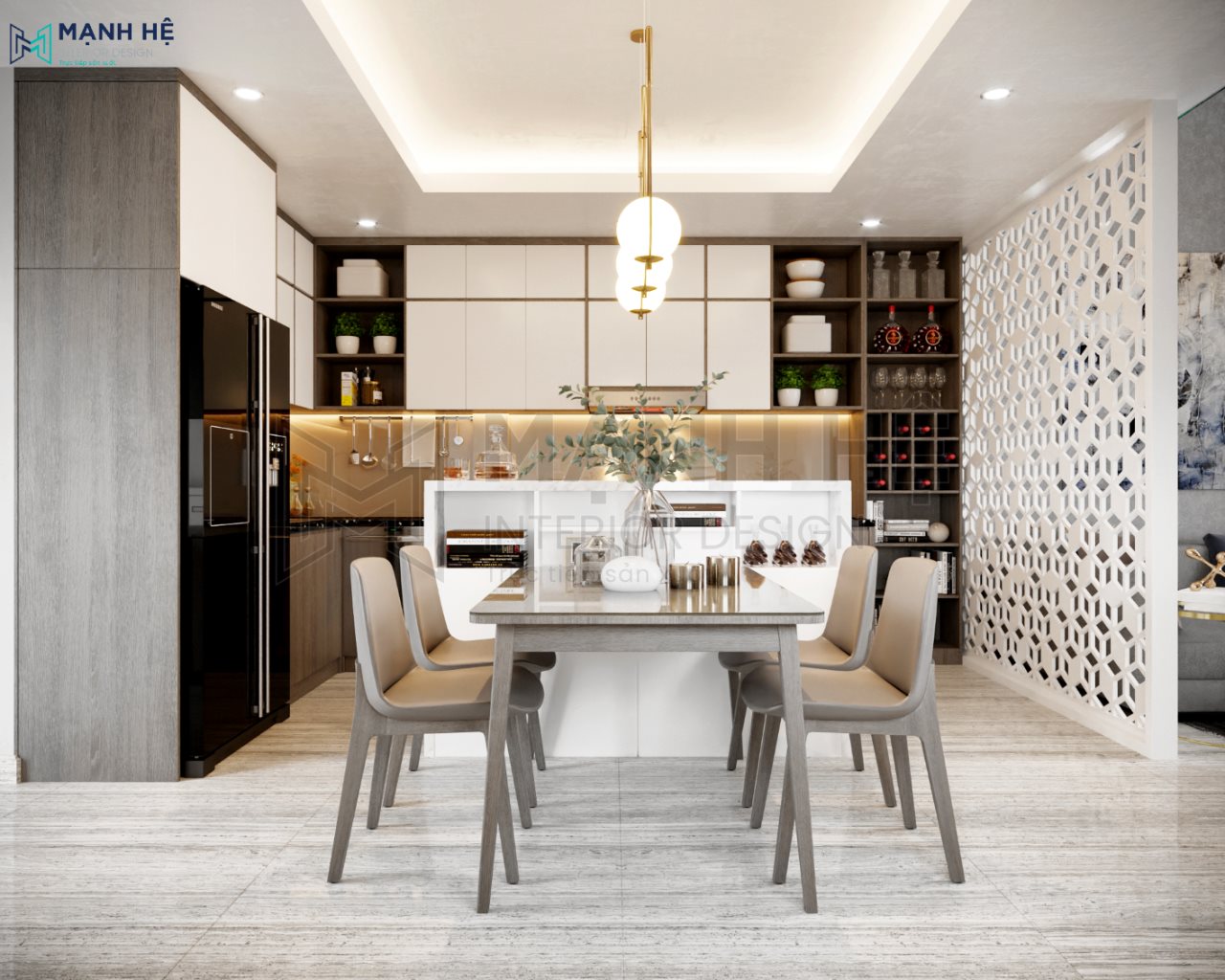 Thiết kế nội thất phòng bếp và phòng ăn