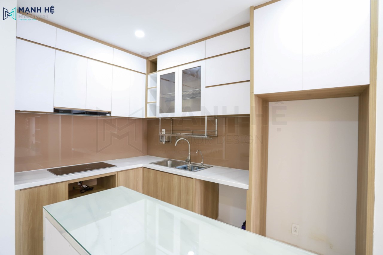 Thi công tủ bếp chữ L