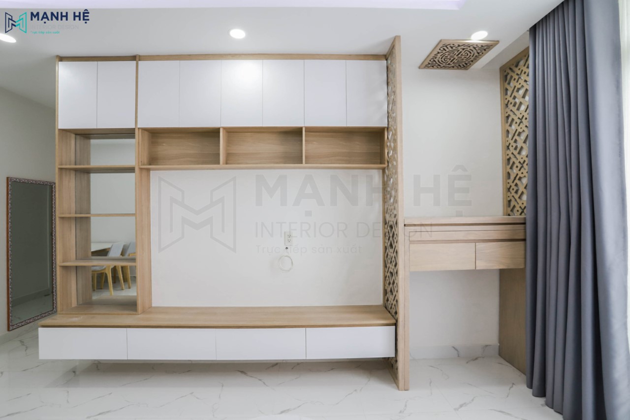Kệ tivi phòng khách kết hợp tủ rượu trang trí