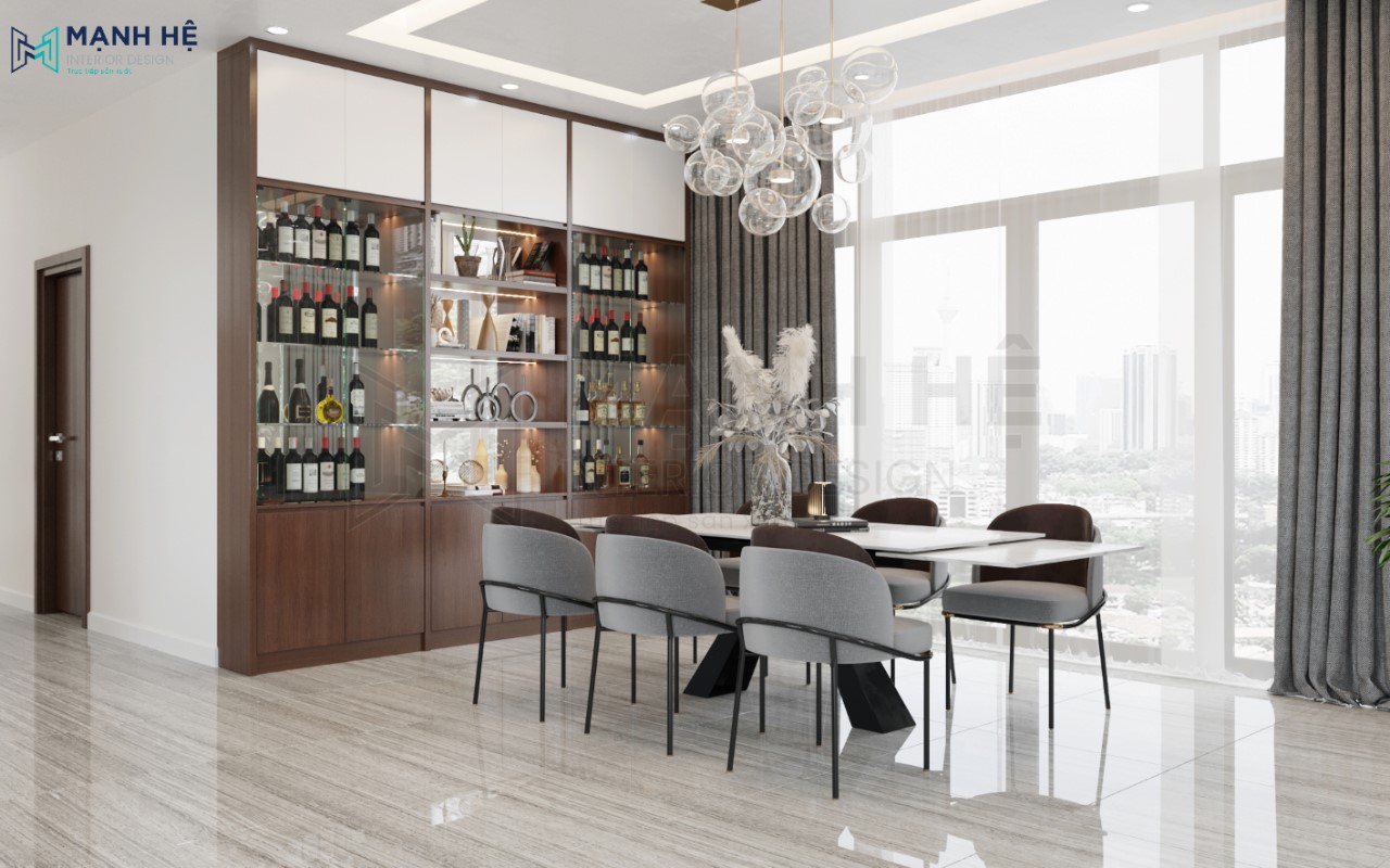 Tủ rượu trang trí phòng bếp