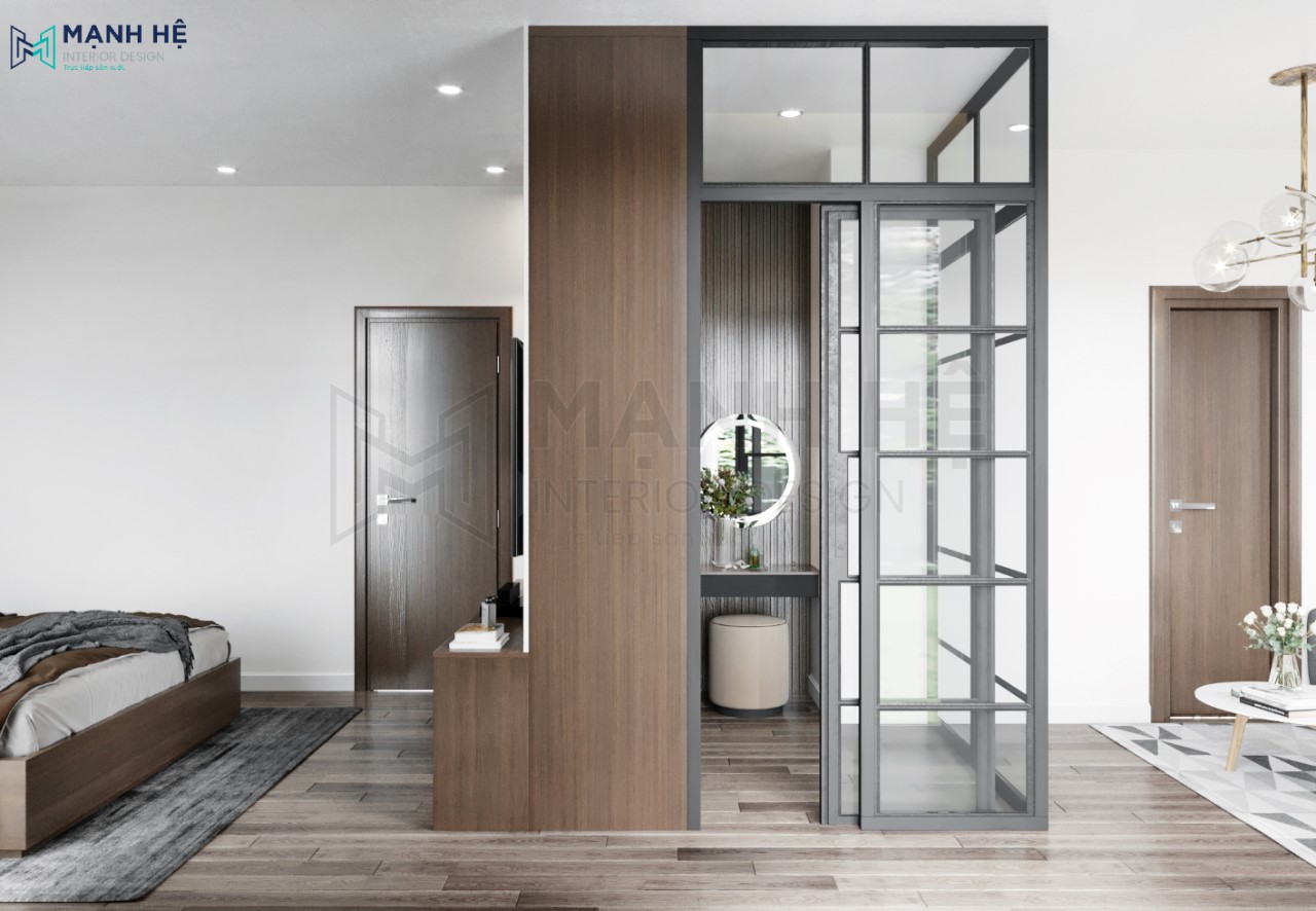 Phòng thay đồ kết hợp trang điểm riêng biệt