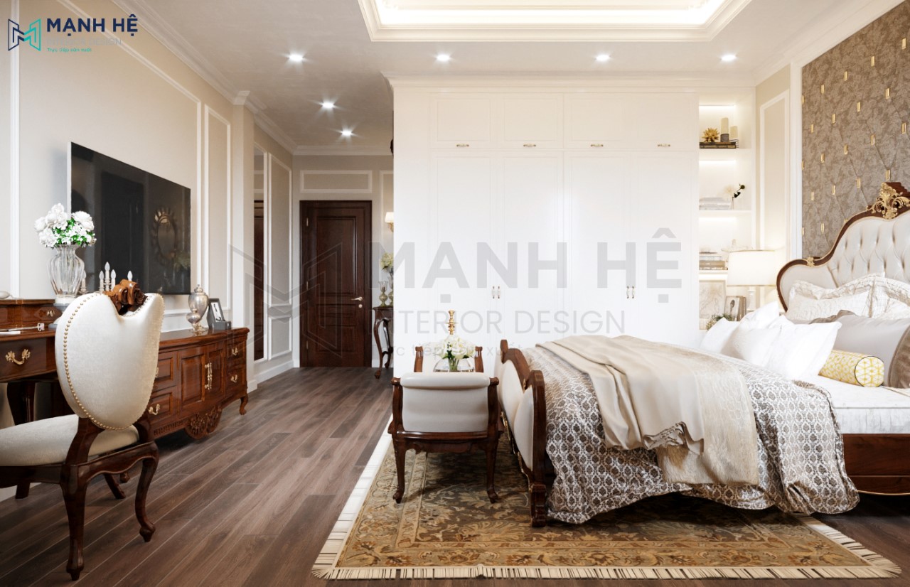 thiết kế tủ quần áo âm tường cổ điển