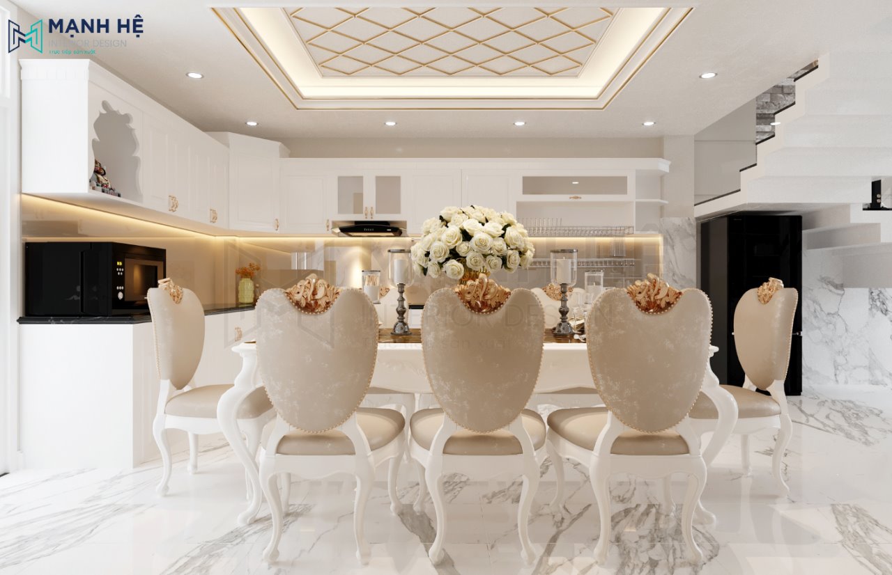 Bộ bàn ăn cổ điển kích thước lớn