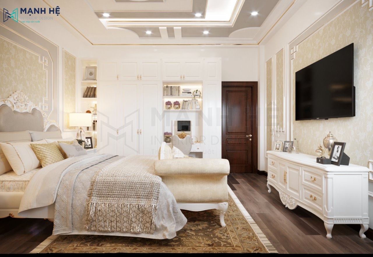 Kết hợp bàn trang điểm nối liền tủ quần áo