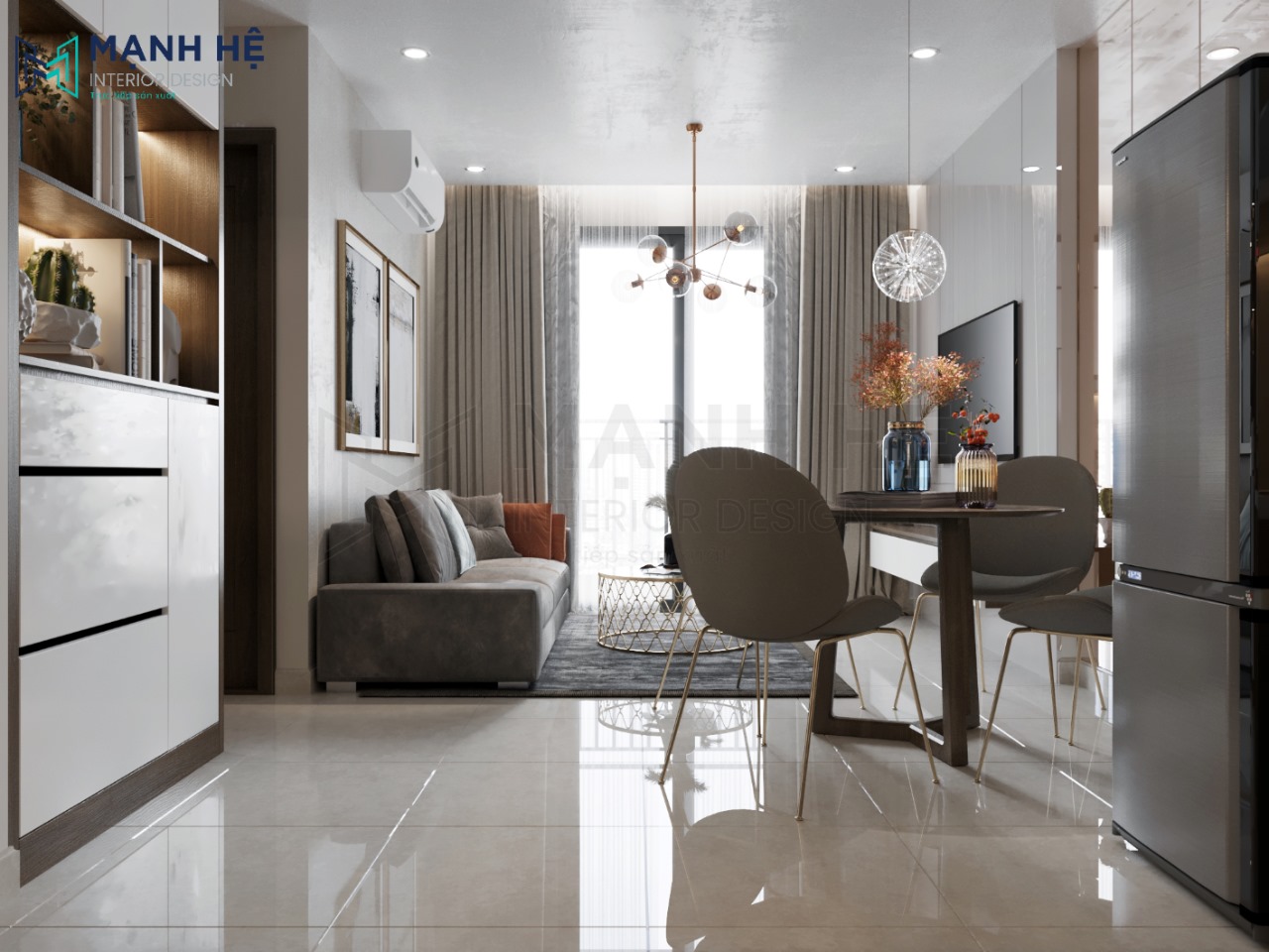 tổng quan không gian nội thất phòng khách