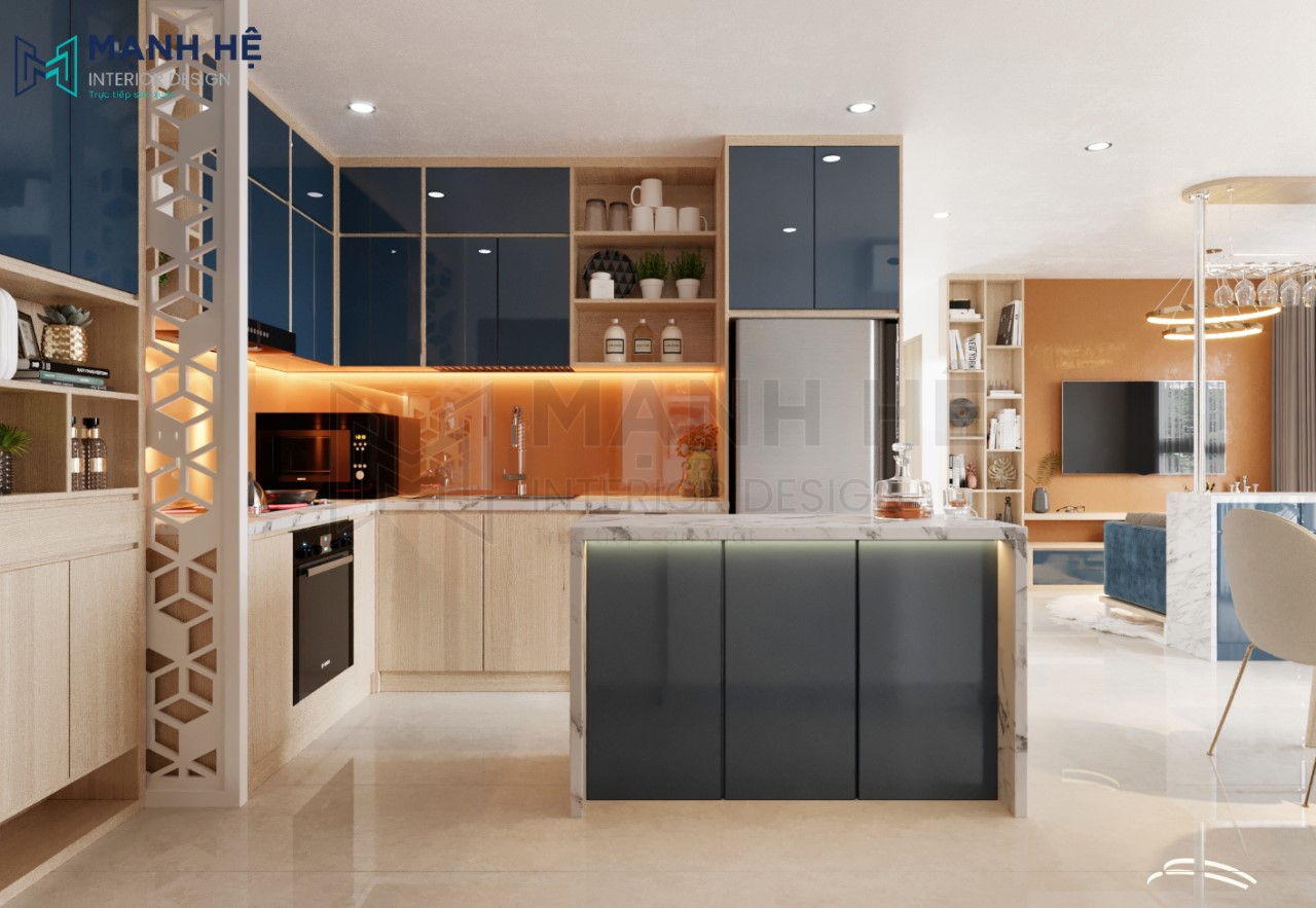 hệ tủ bếp gỗ công nghiệp