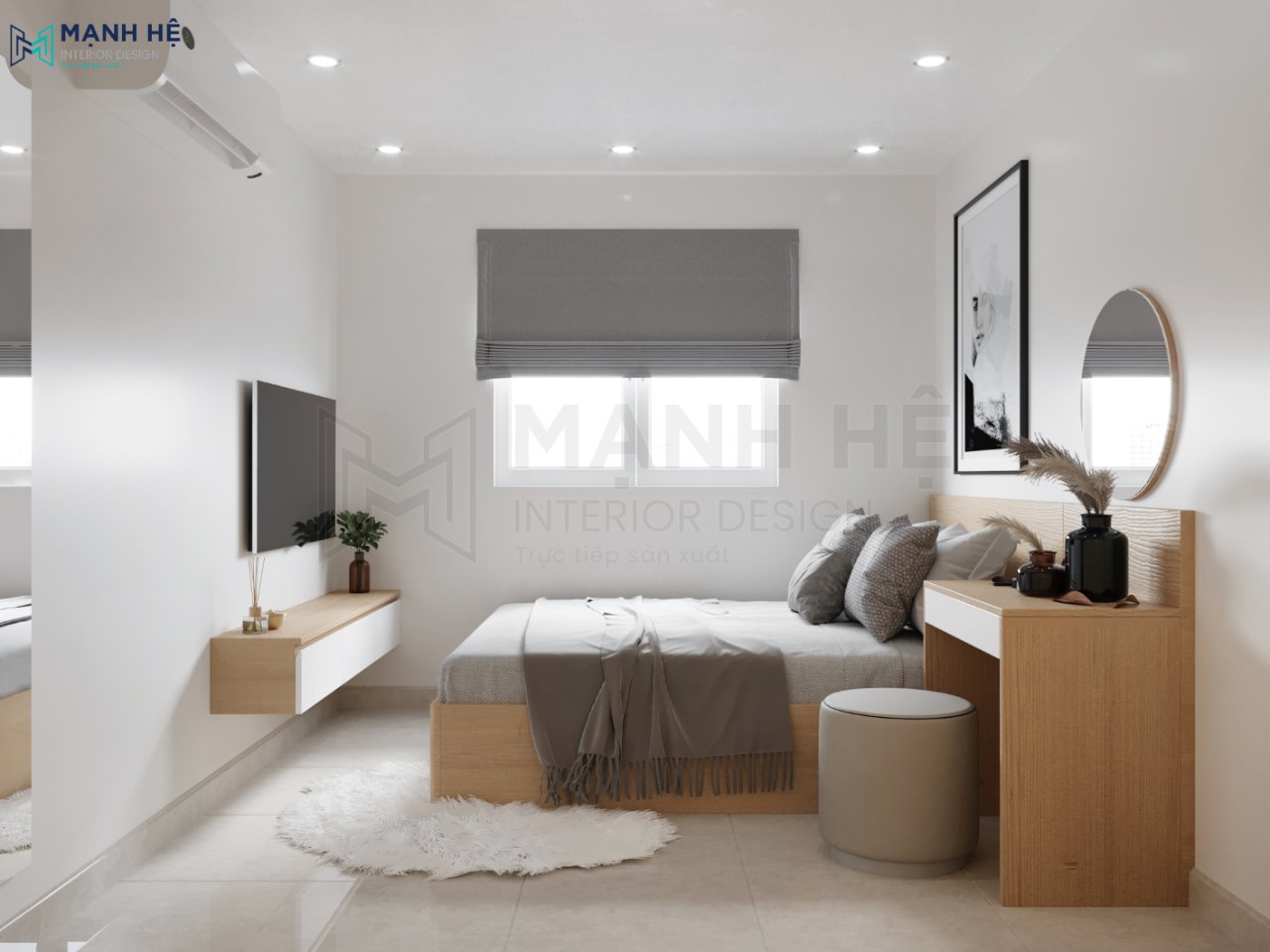 Kệ tivi treo tường phòng ngủ nhỏ