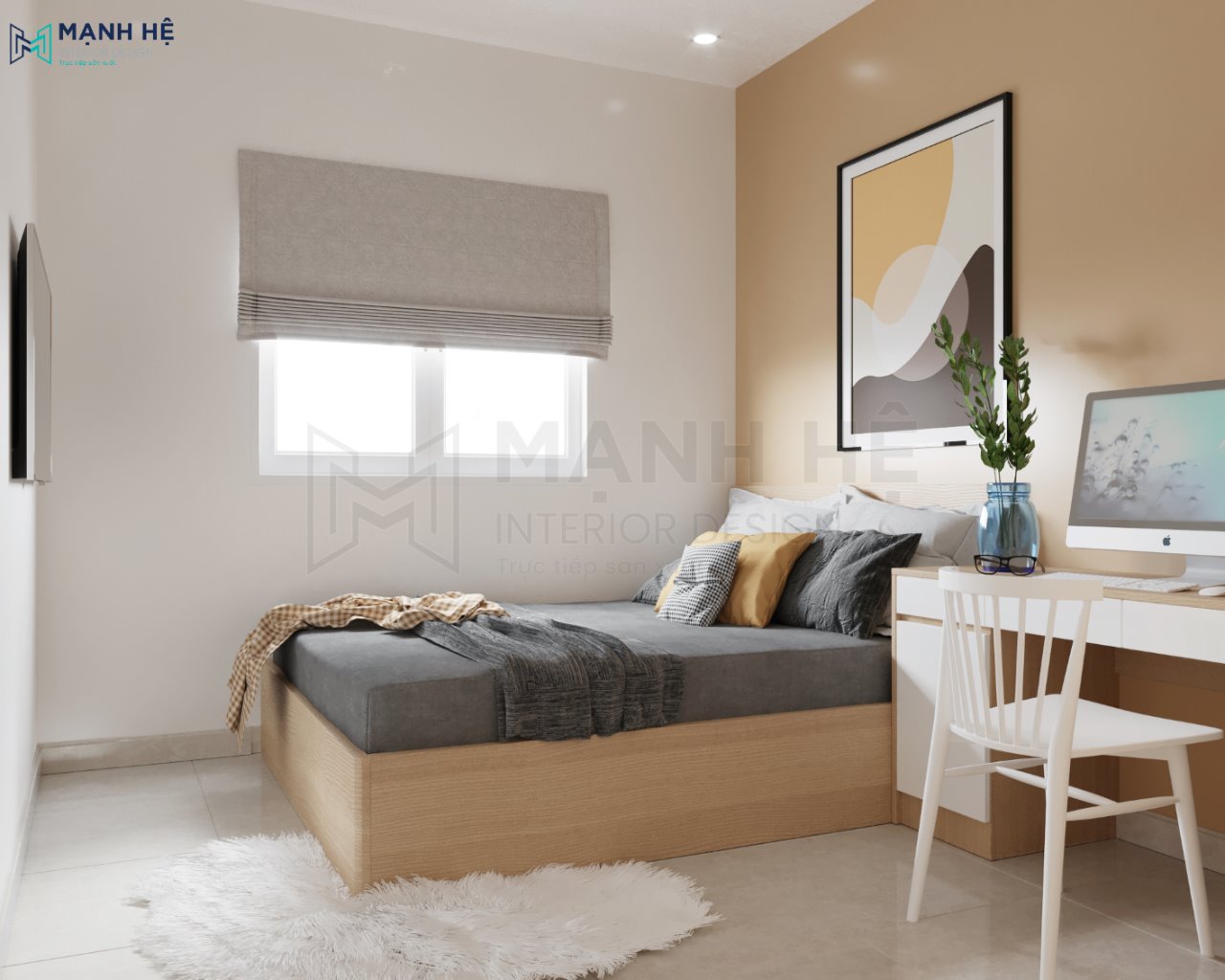 Bố trí nội thất phòng ngủ nhỏ đơn giản