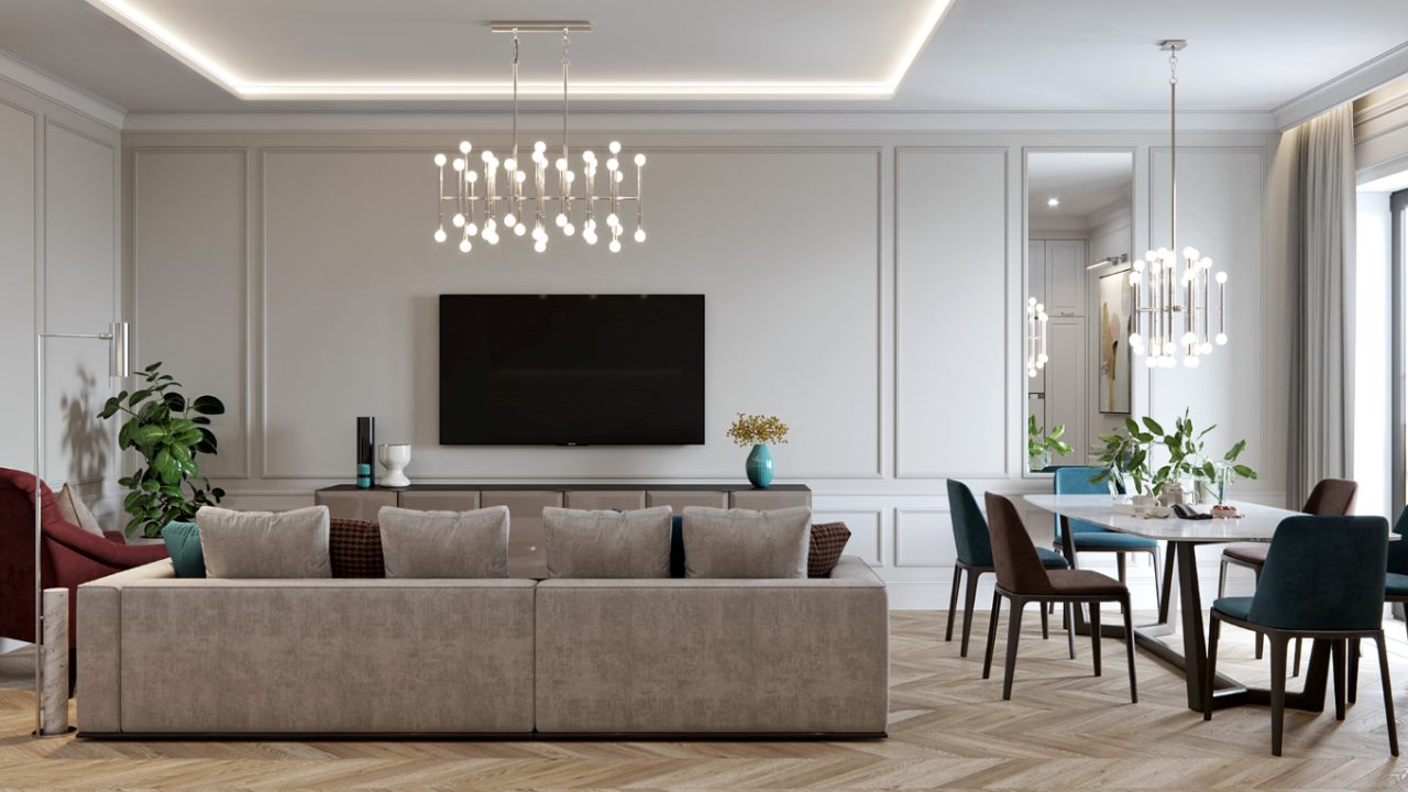 phòng khách phong cách luxury