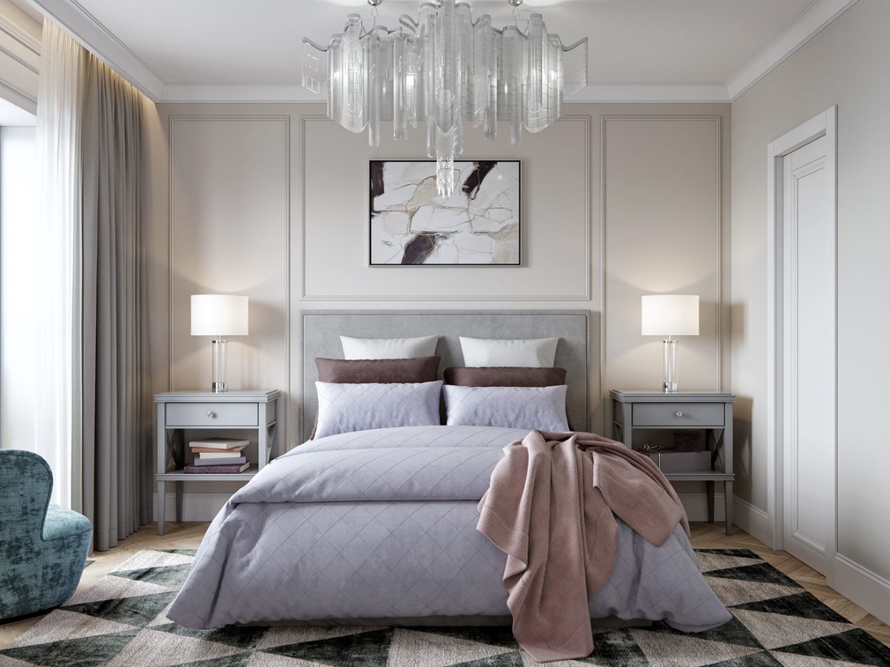 phòng ngủ phong cách luxury