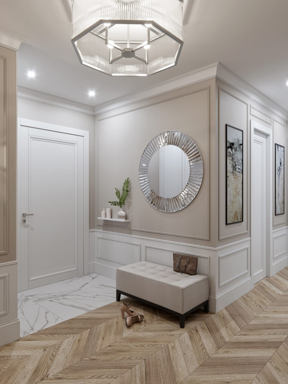 sảnh hành lang phong cách luxury
