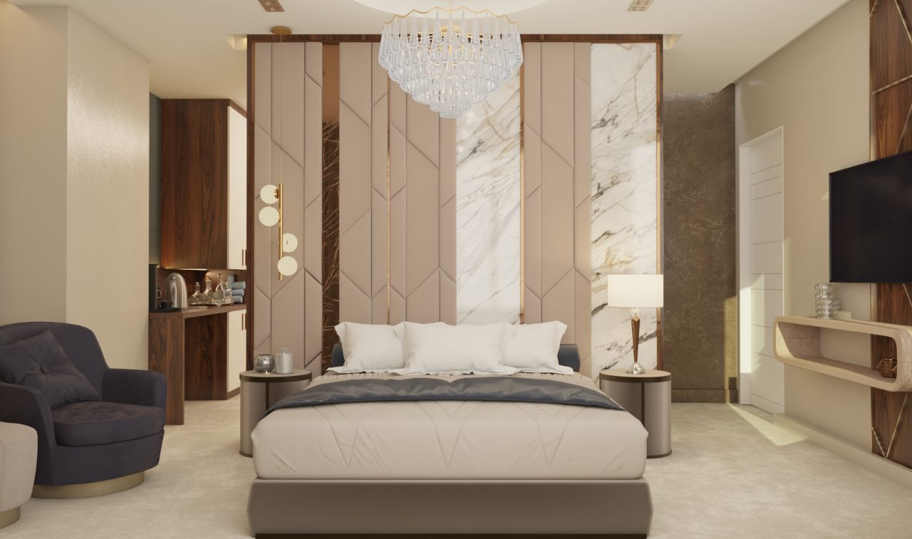 phòng ngủ phong cách luxury
