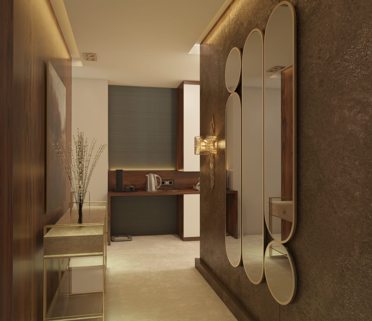 hàng lang phong cách luxury