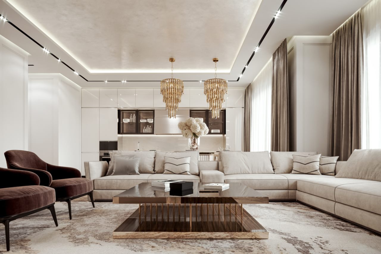 phòng khách phong cách luxury