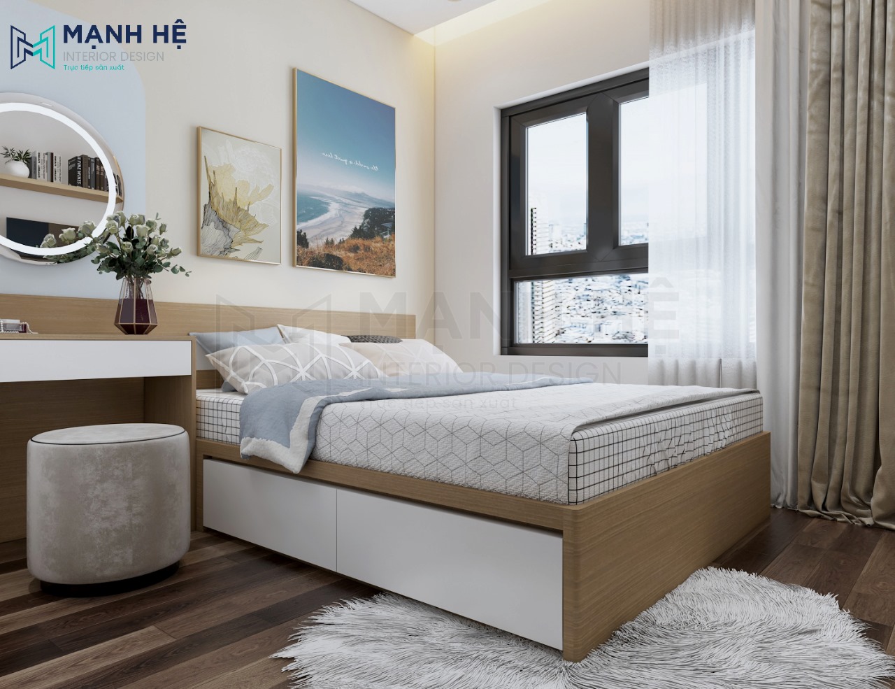 giường ngủ có hộc kéo
