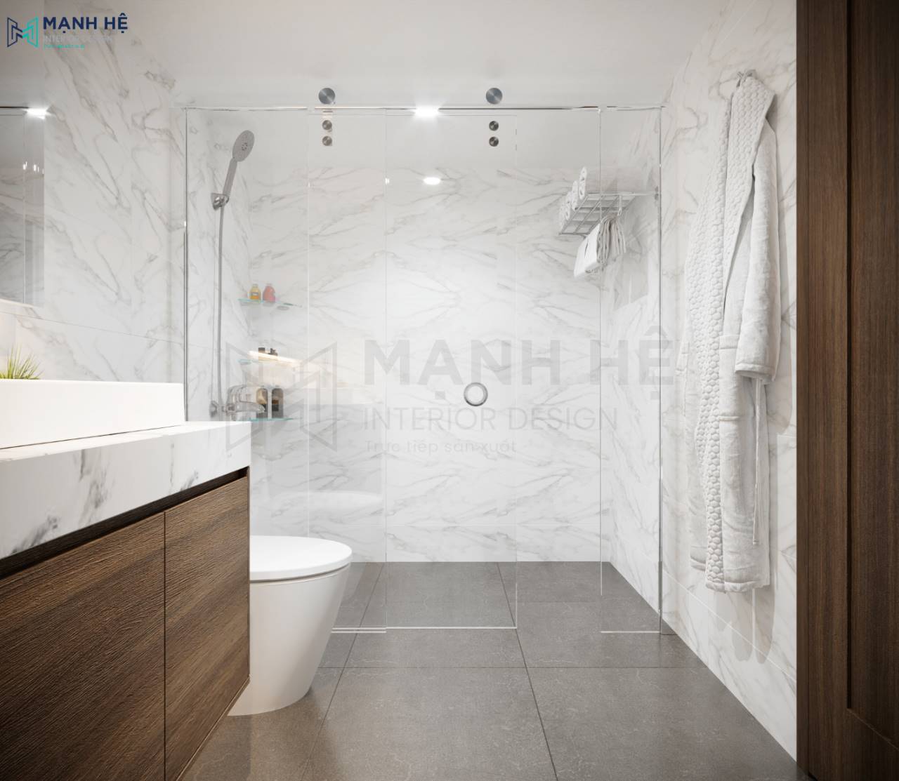 Ốp tường gạch vân đá
