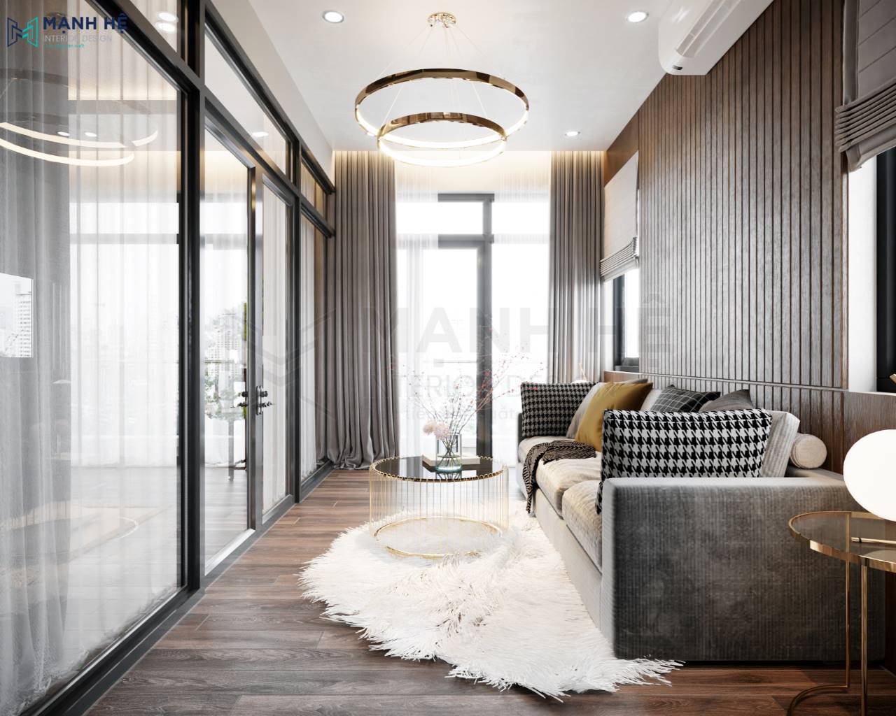 Thảm lông trang trí phòng sinh hoạt chung