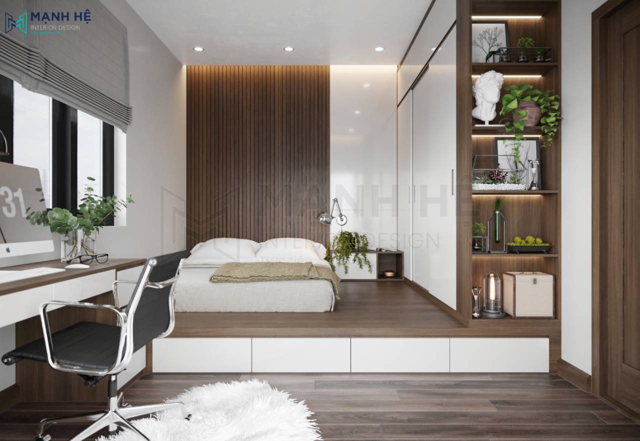 Thiết kế giường ngủ dạng bục