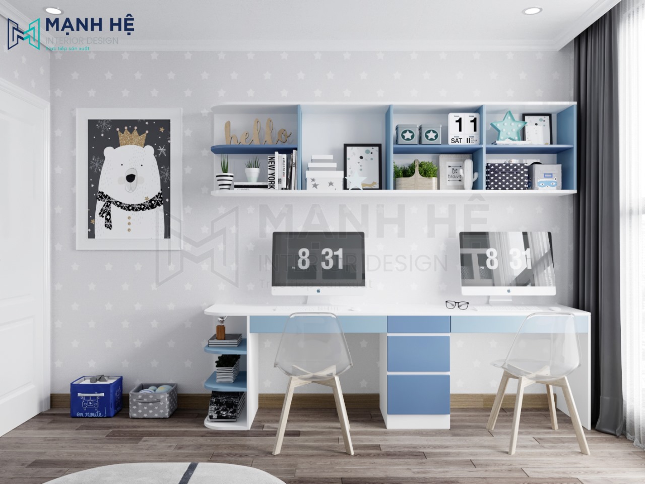 bàn học double 2 baby