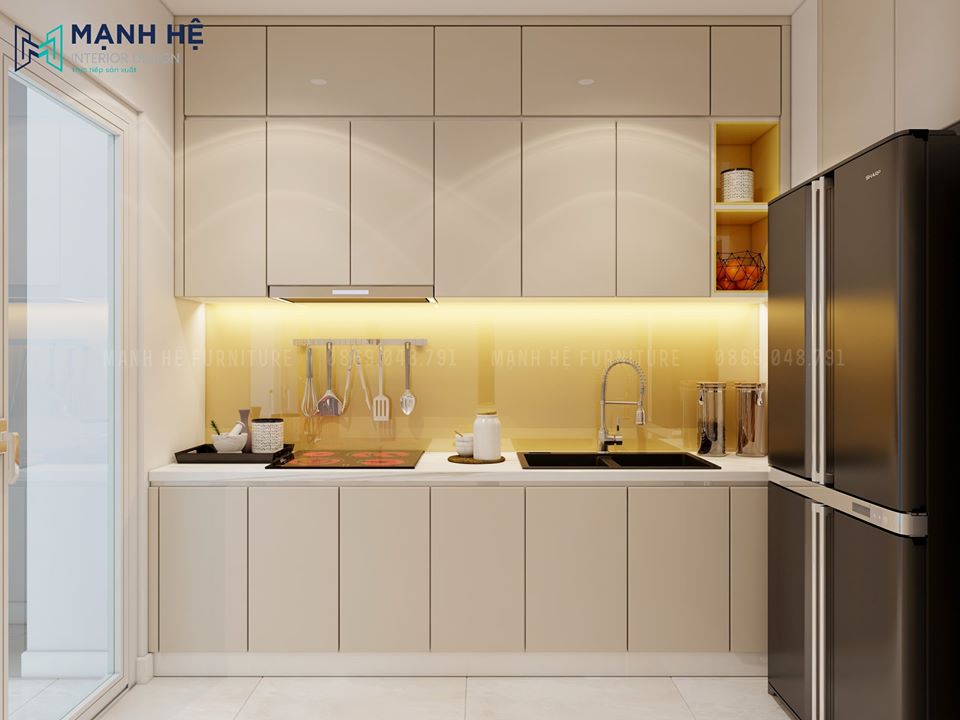 Tủ bếp gỗ công nghiệp