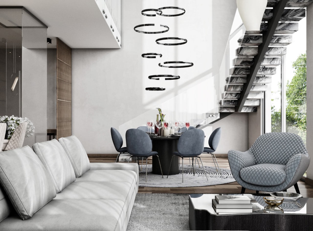 phòng khách căn hộ penthouse