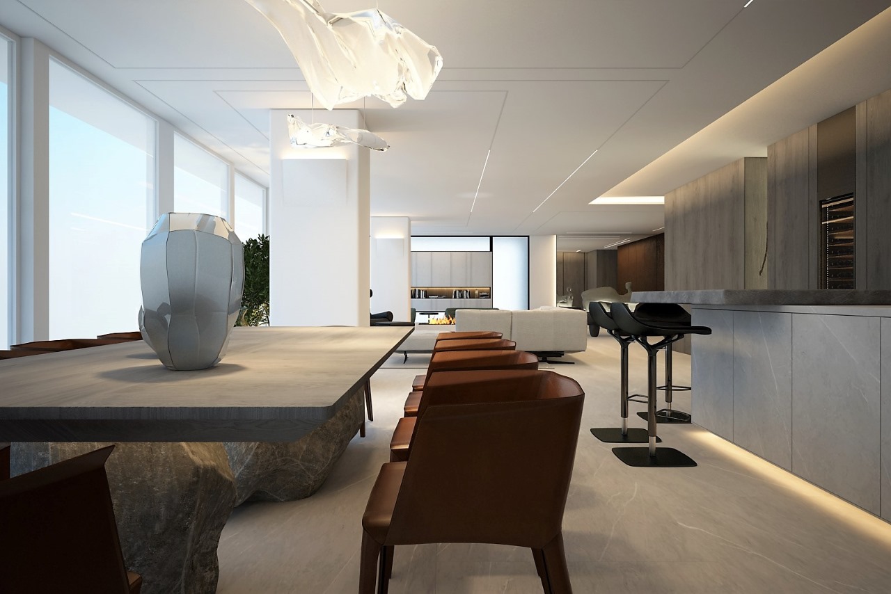 phòng bếp căn hộ penthouse