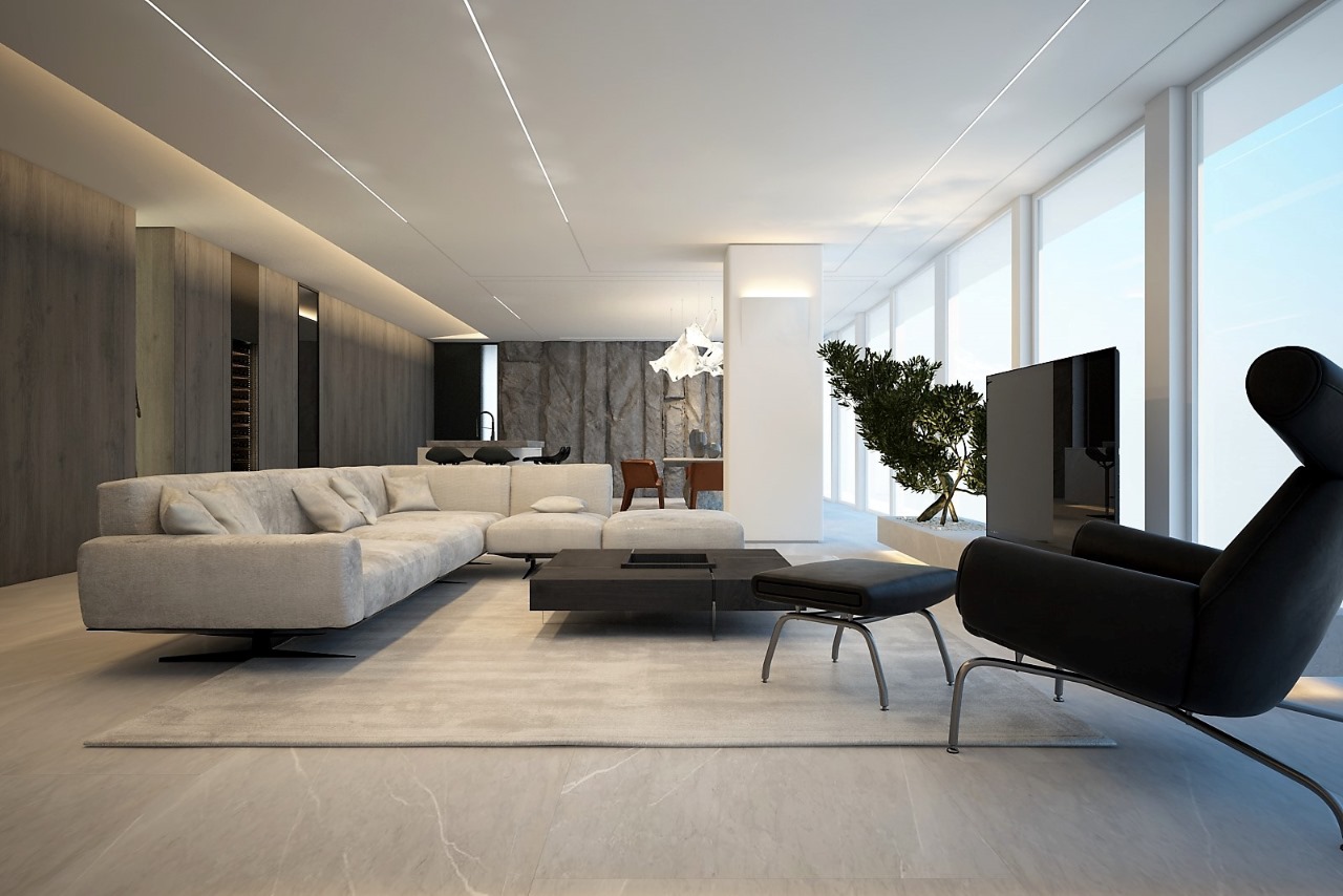 phòng khách căn hộ penthouse