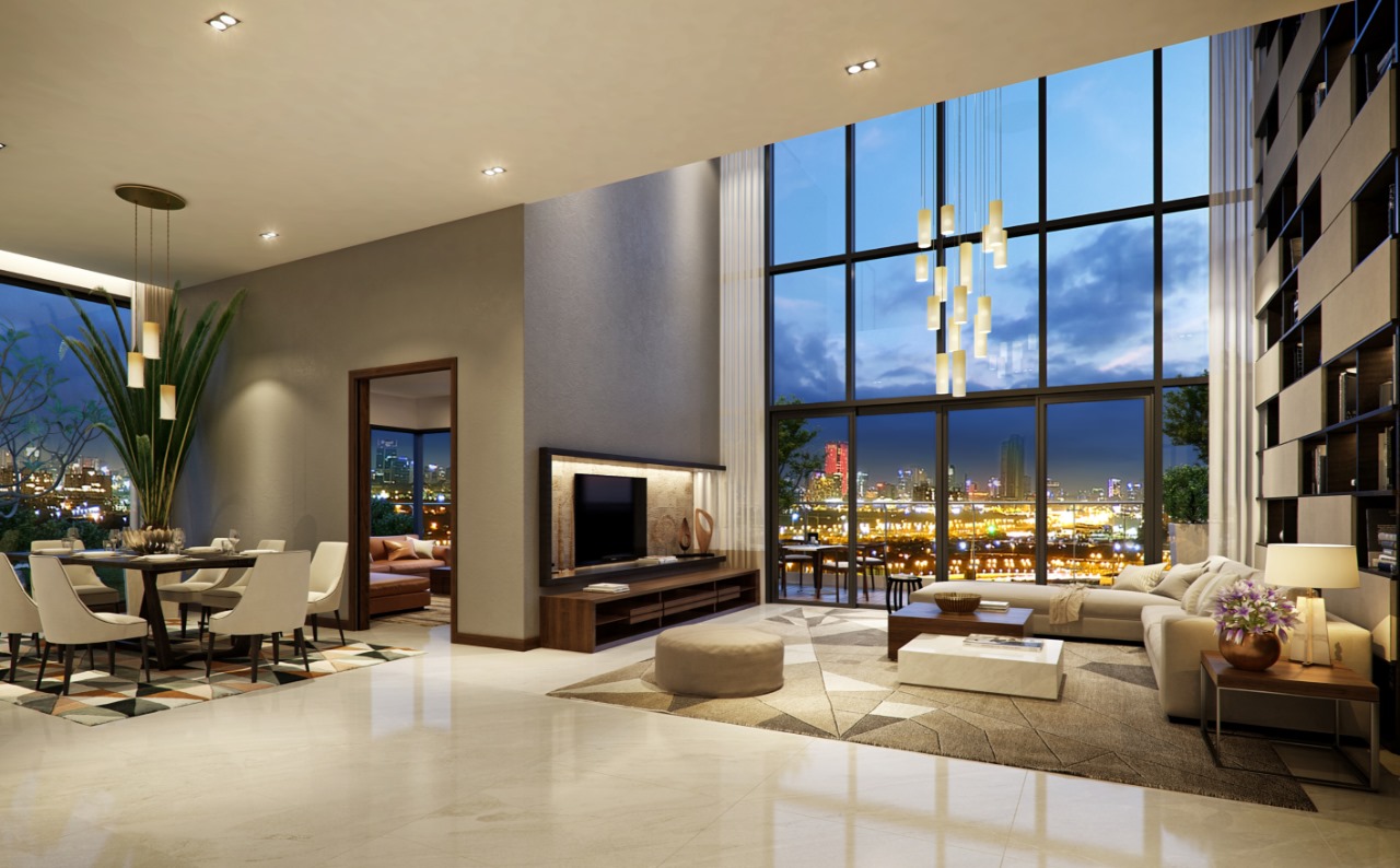 không gian nội thất căn hộ penthouse