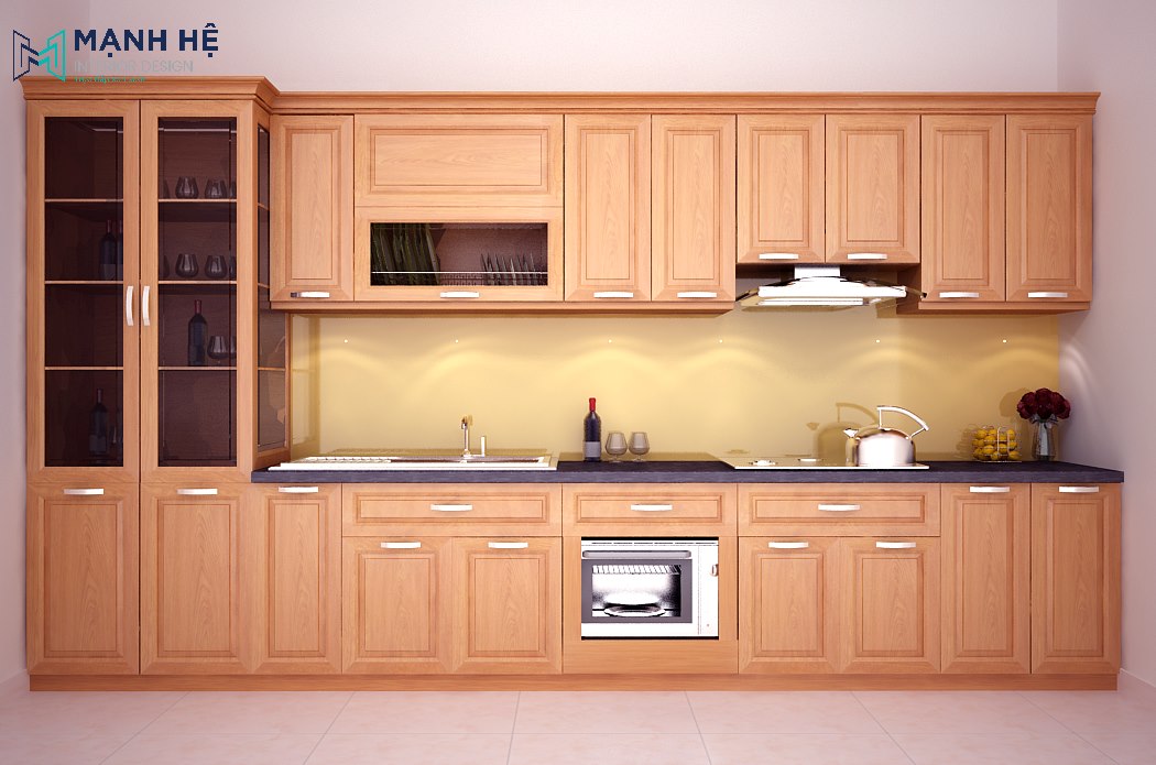 tủ bếp gỗ xoan đào