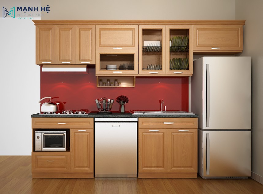 tủ bếp gỗ tự nhiên