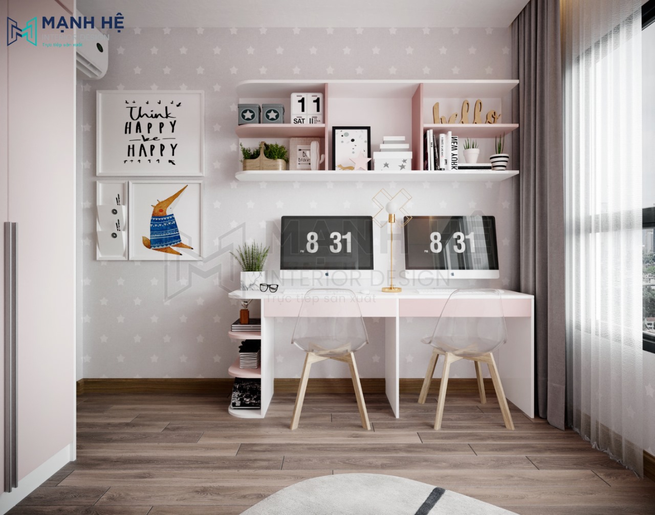 bàn học đôi cho 2 bé
