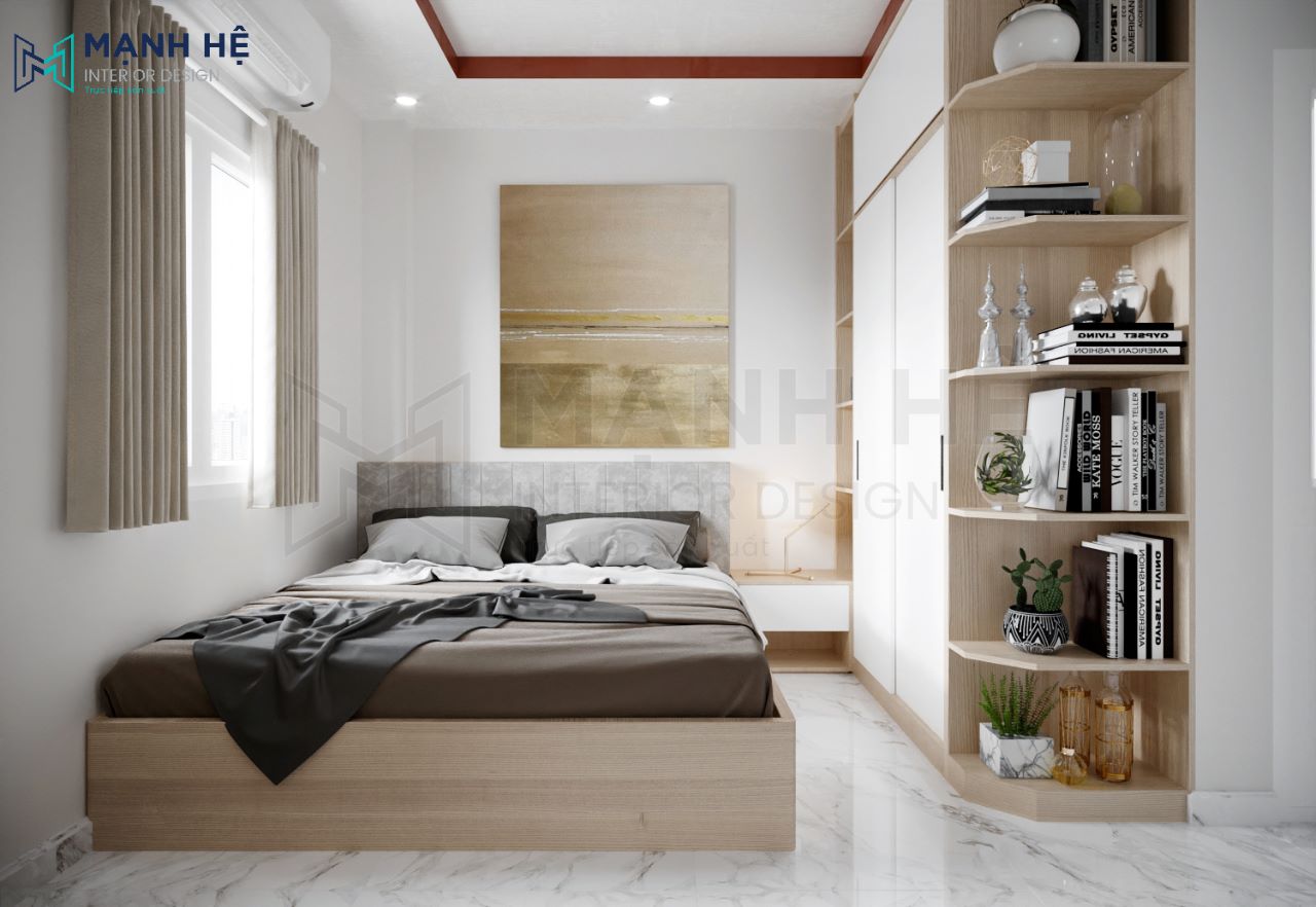 Thiết kế nội thất phòng ngủ chung cư hiện đại 8m2