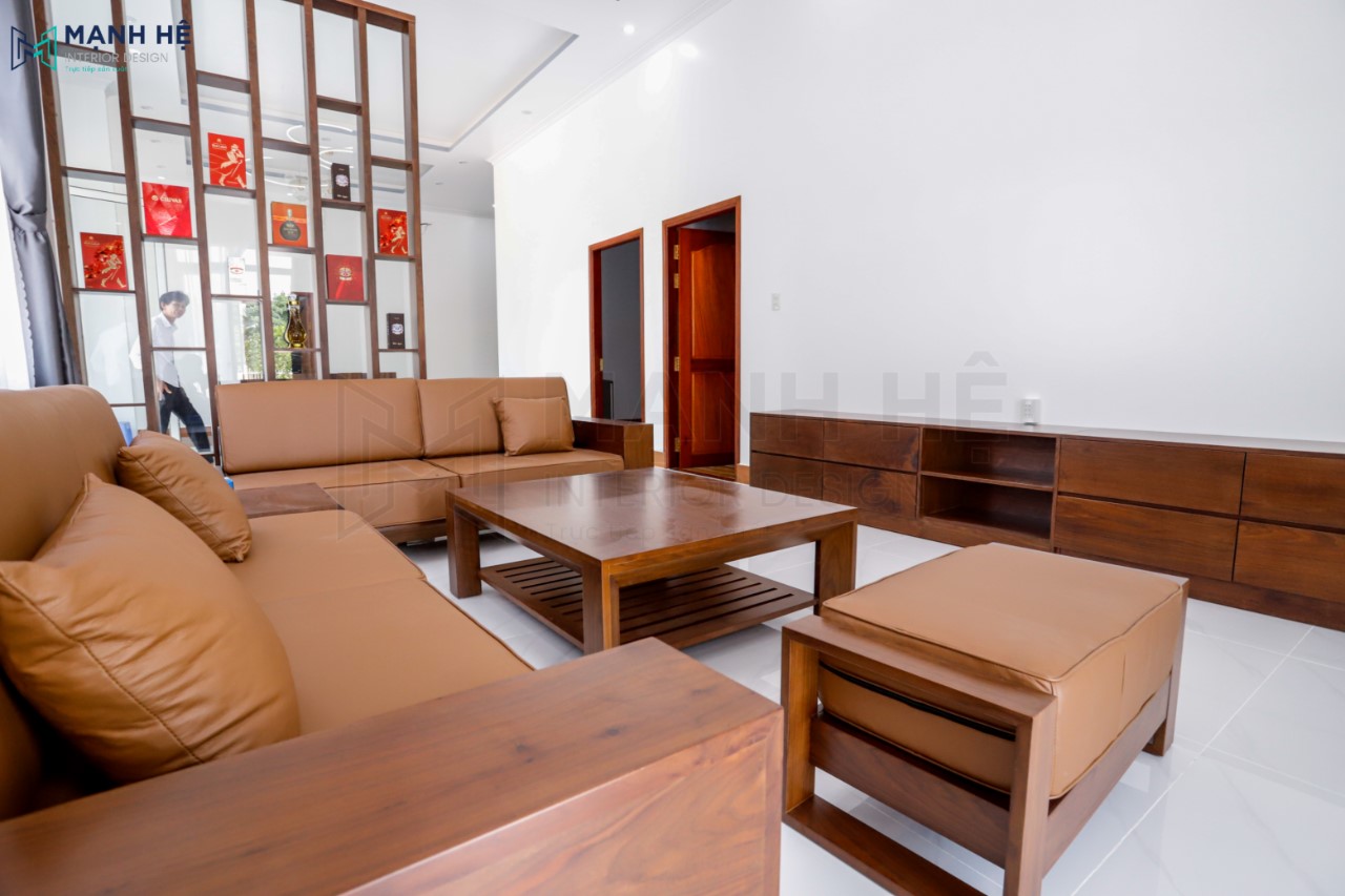 Bộ sofa phòng khách gỗ tự nhiên