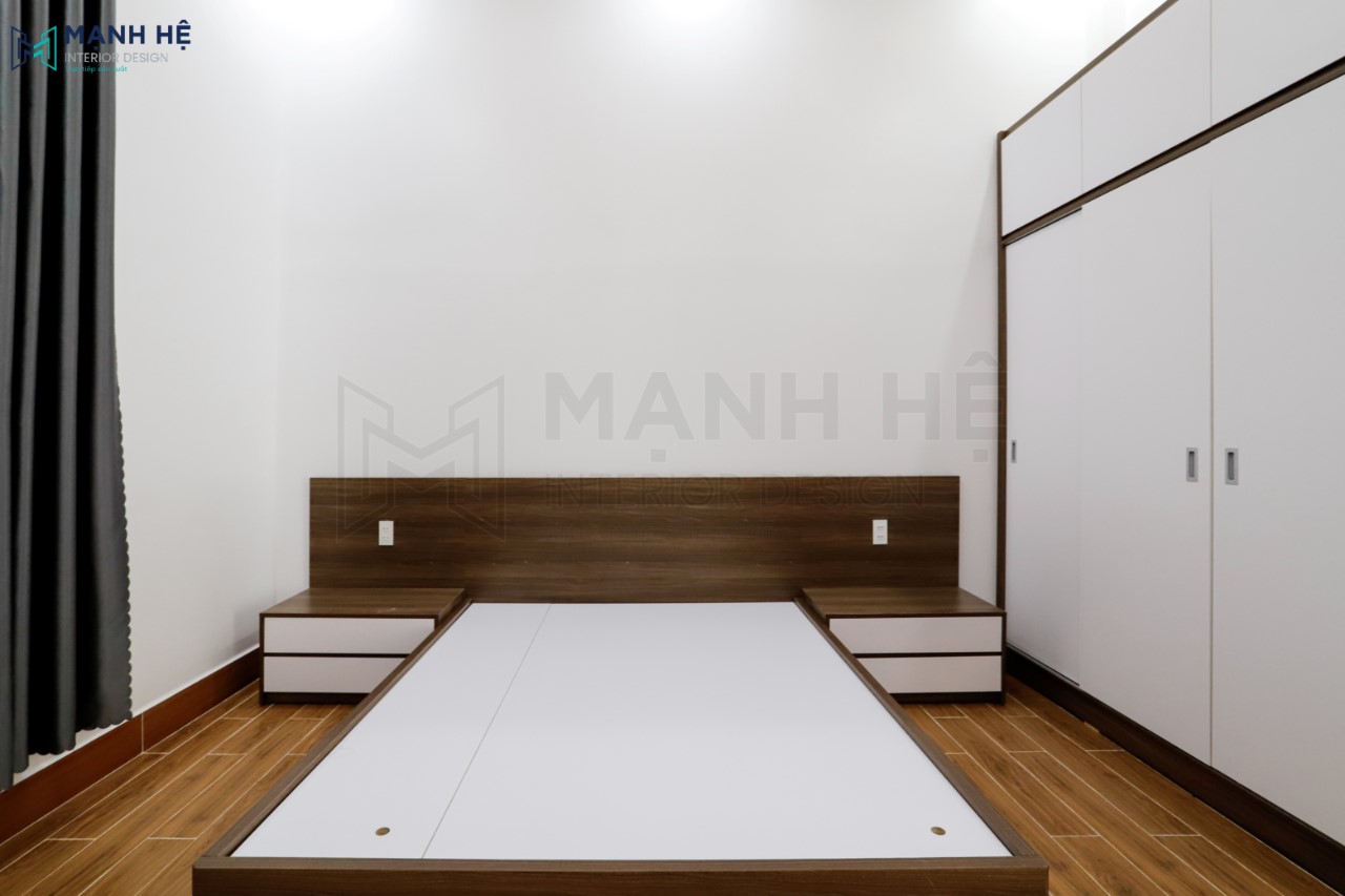 Vách đầu giường gỗ phòng ngủ