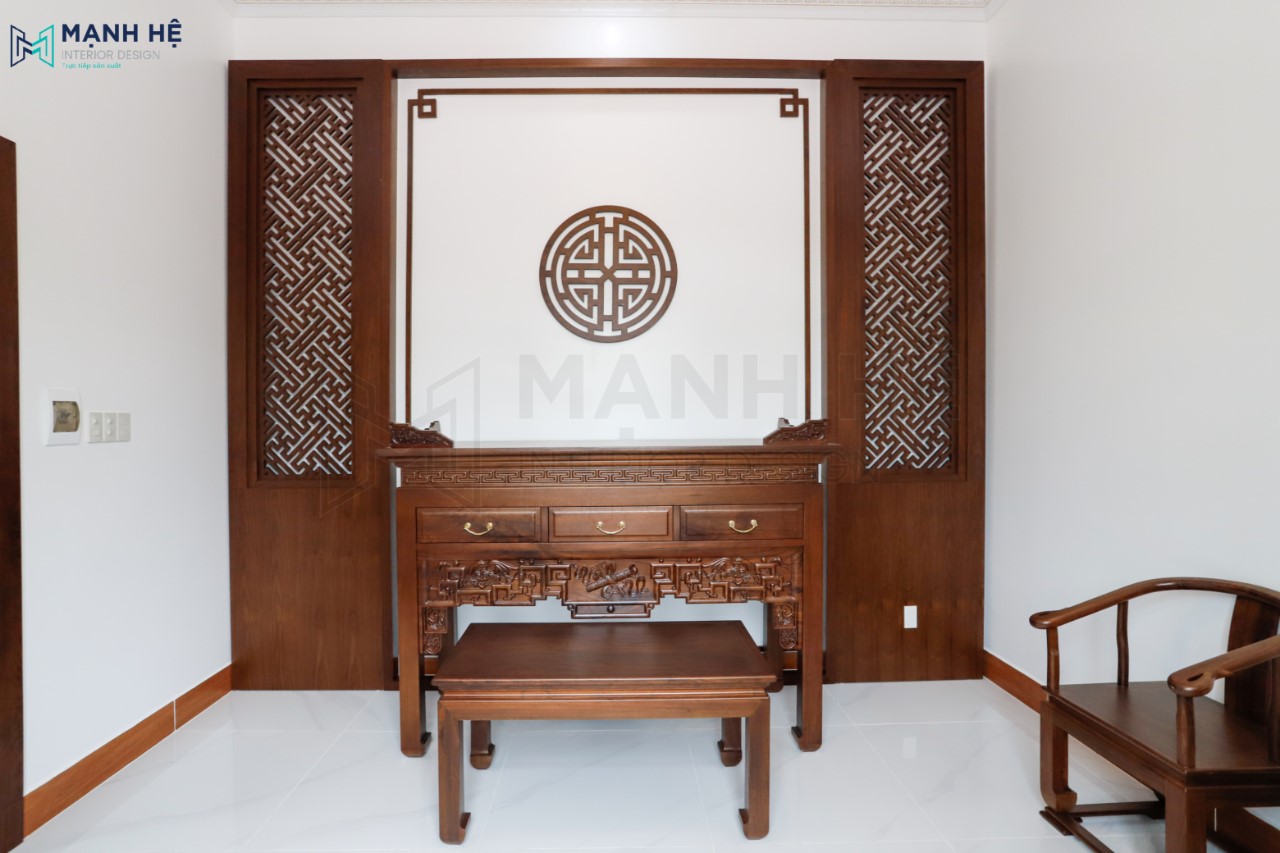Tủ thờ bằng gỗ óc chó tự nhiên