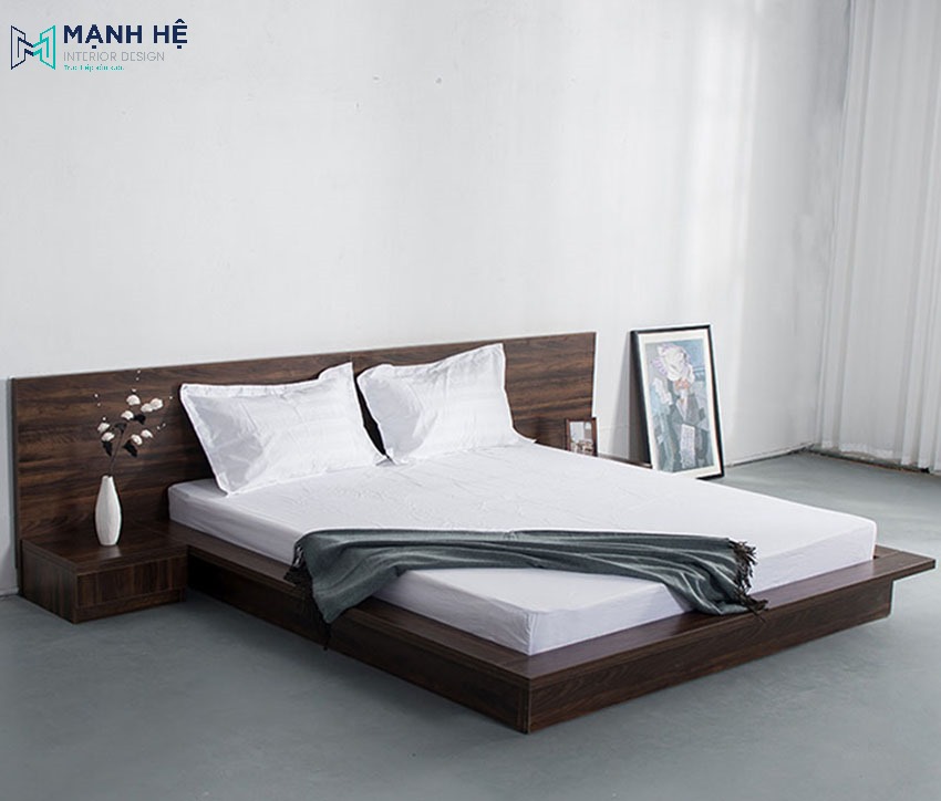 giường ngủ gỗ tối màu