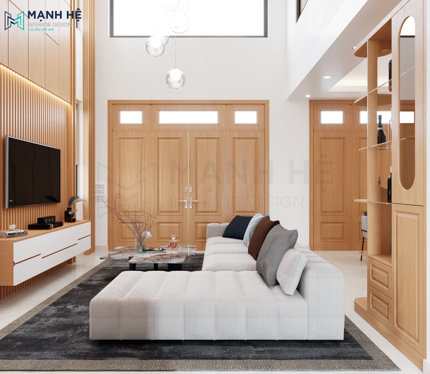 phòng khách đầy đủ tiện nghi