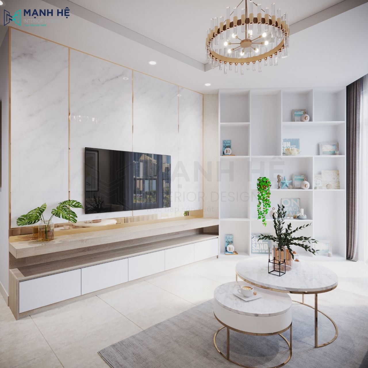 đèn trang trí phòng khách hiện đại