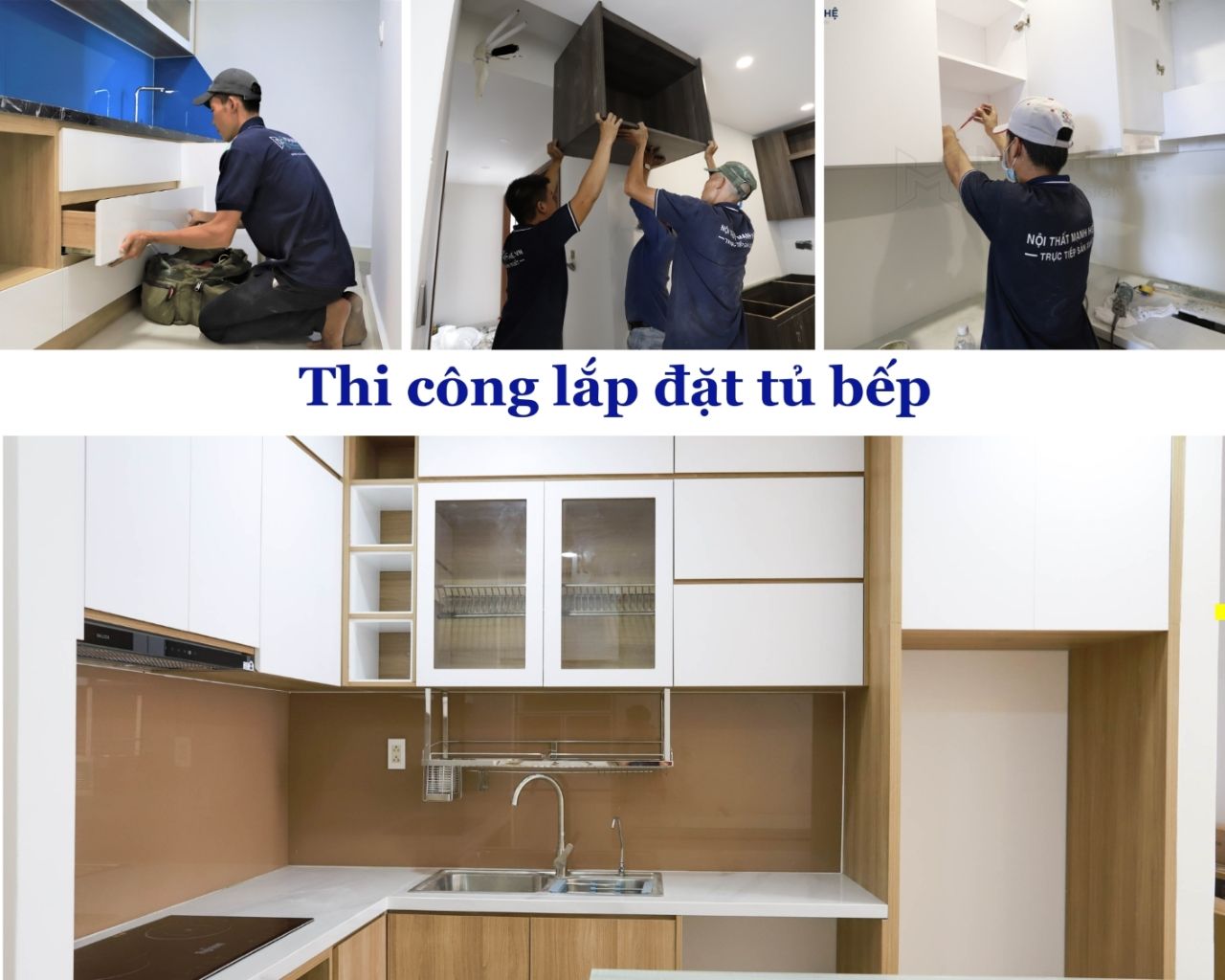 Thi công lắp đặt tủ bếp tại nhà khách hàng