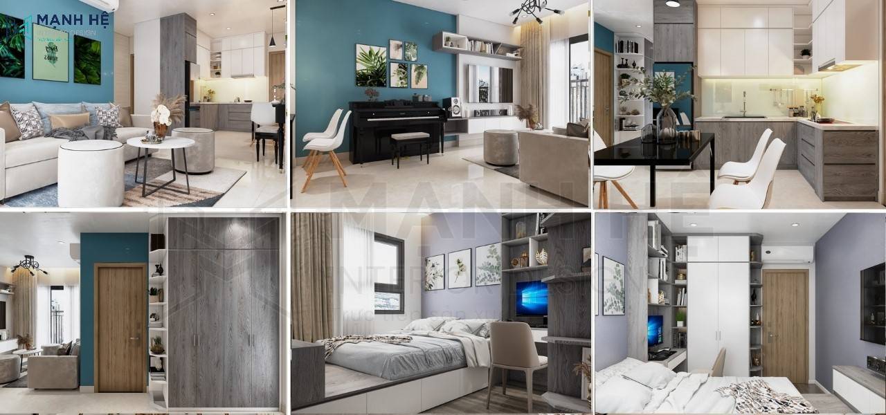 Mẫu thiết kế nội thất chung cư 1 phòng ngủ