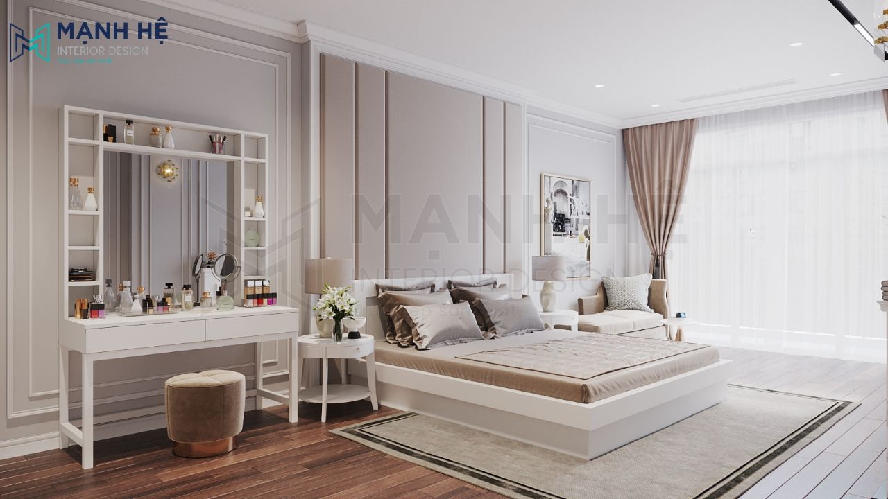 bàn trang điểm hiện đại cho phòng ngủ biệt thự