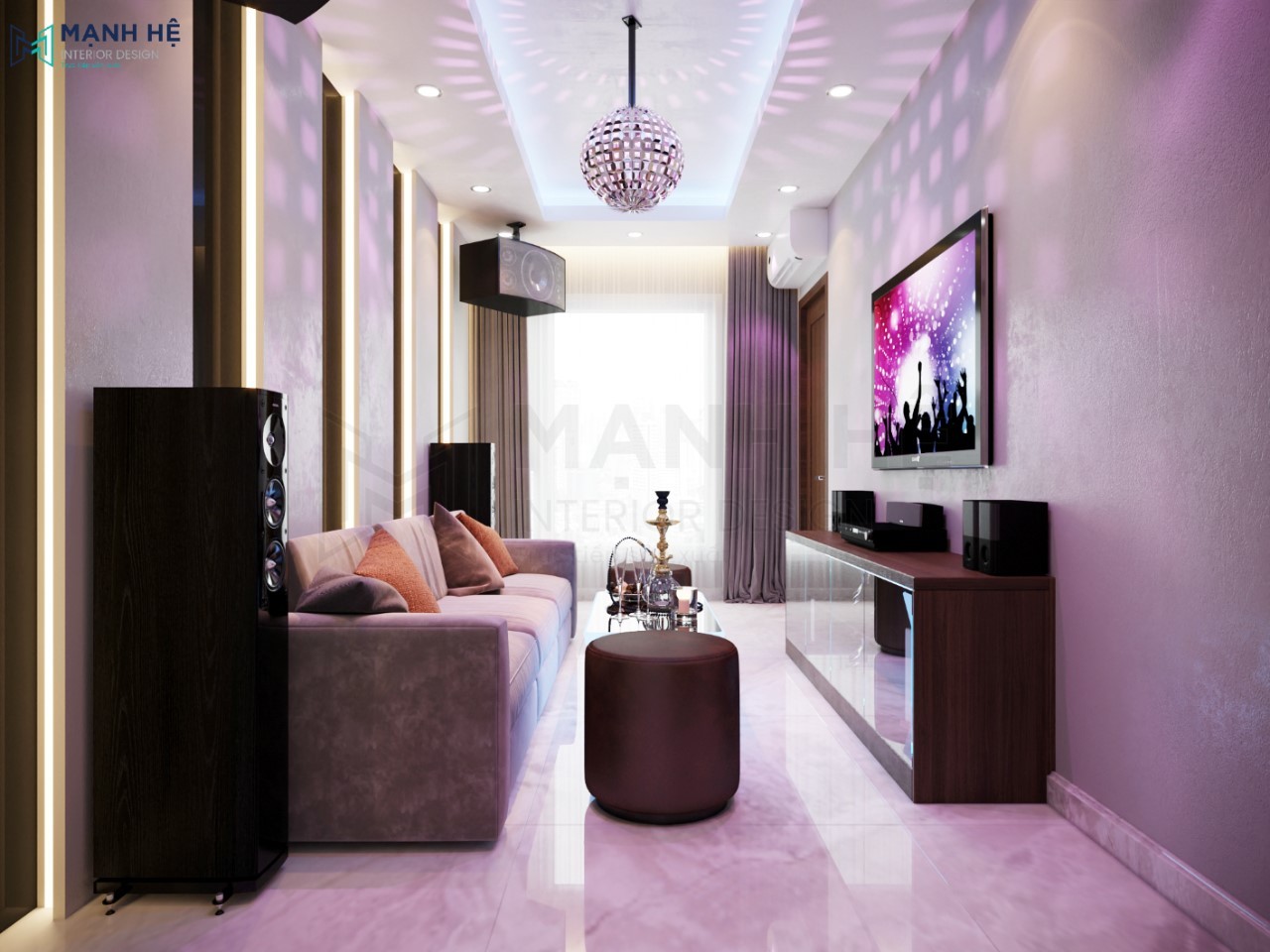 Bố trí nội thất phòng karaoke