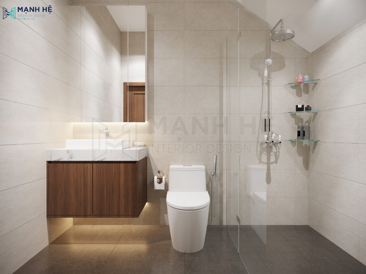 Thiết kế nhà vệ sinh tại tầng trệt