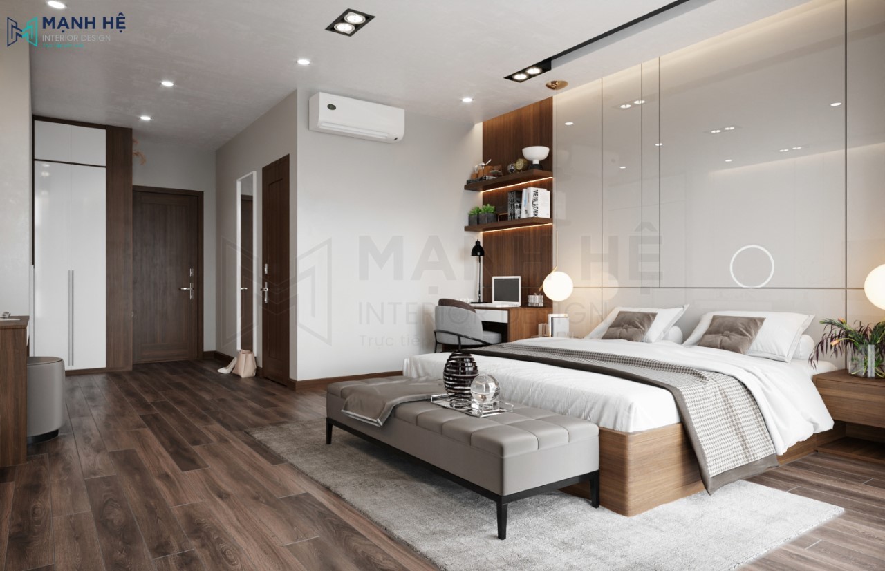 Vách ốp acrylic đầu giường phòng ngủ