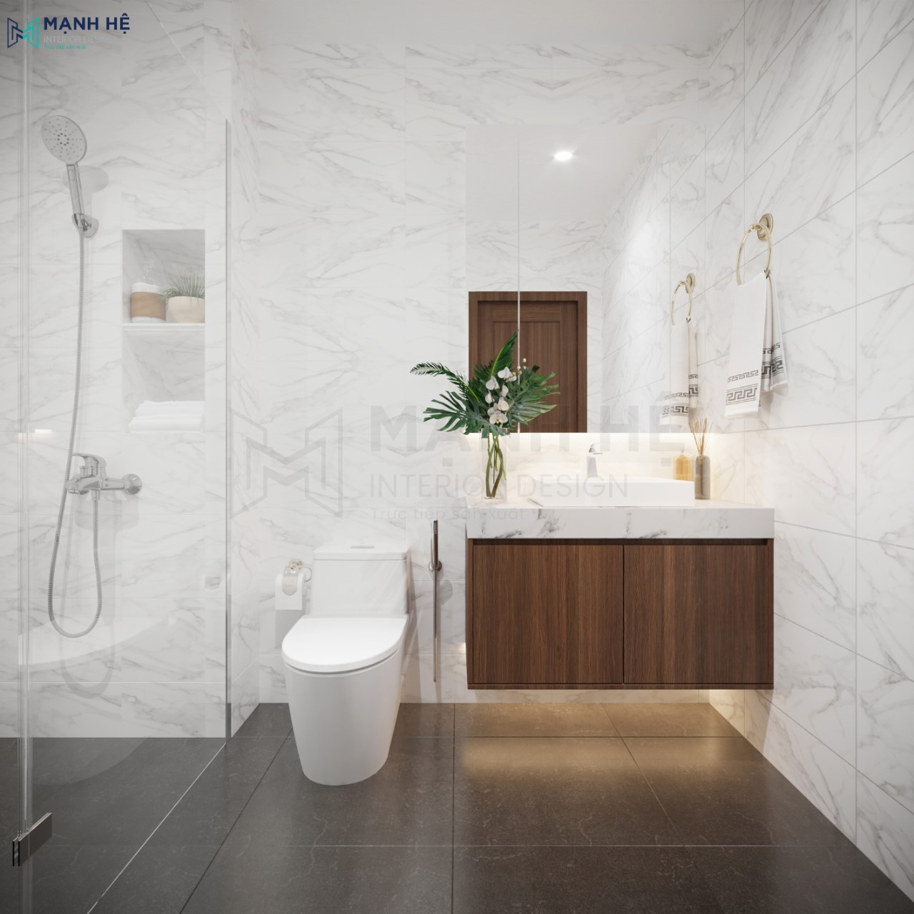 Tủ lavabo bằng gỗ nhựa cho nhà vệ sinh