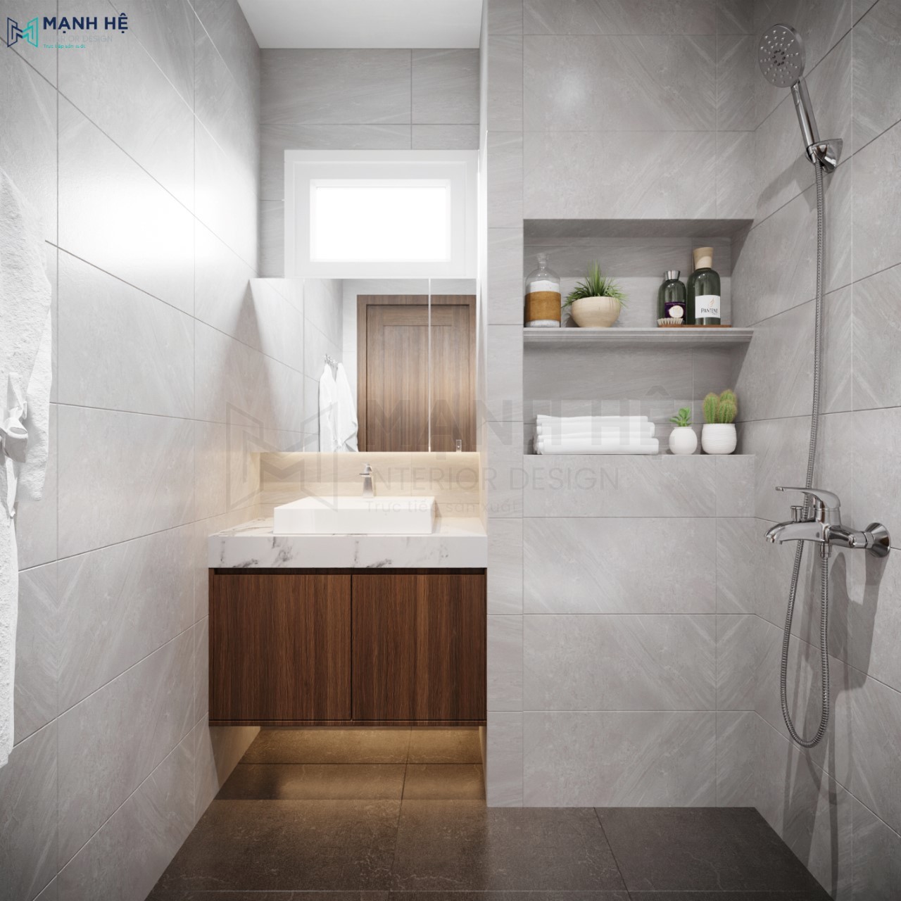 Lavabo ốp đá vân mây