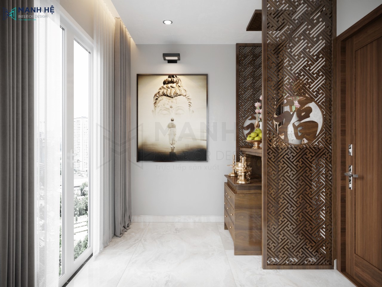 Tối ưu ánh sáng tự nhiên cho phòng thờ