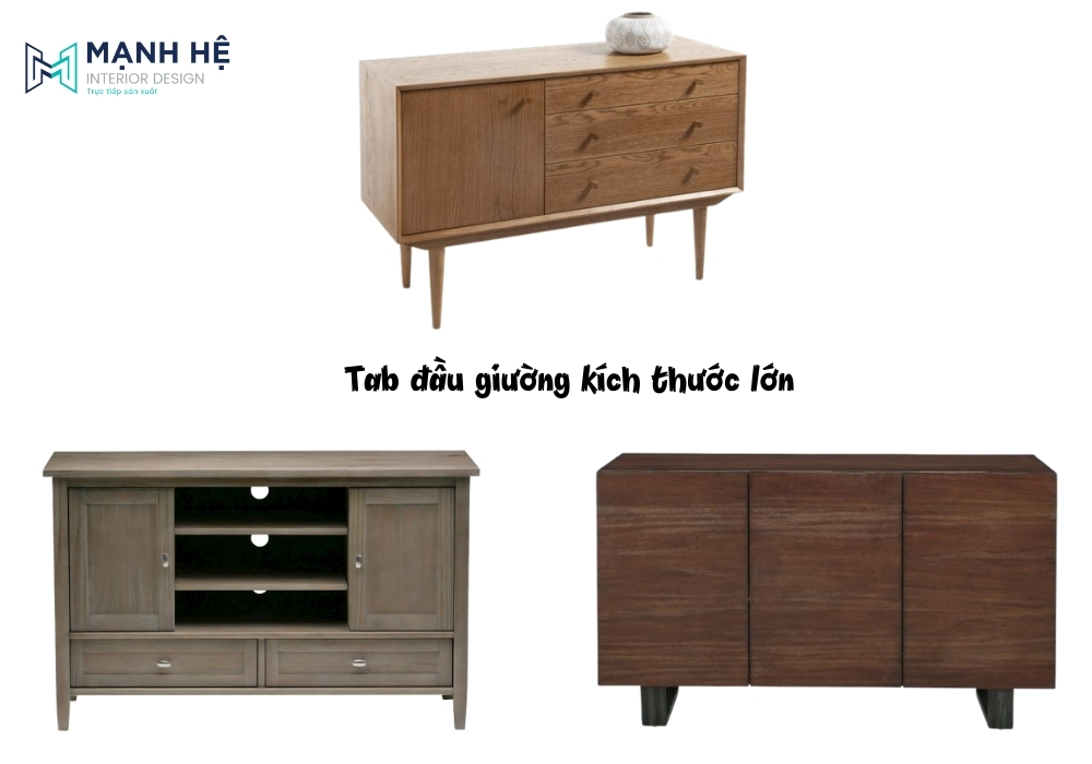tab đầu giường kích thước lớn